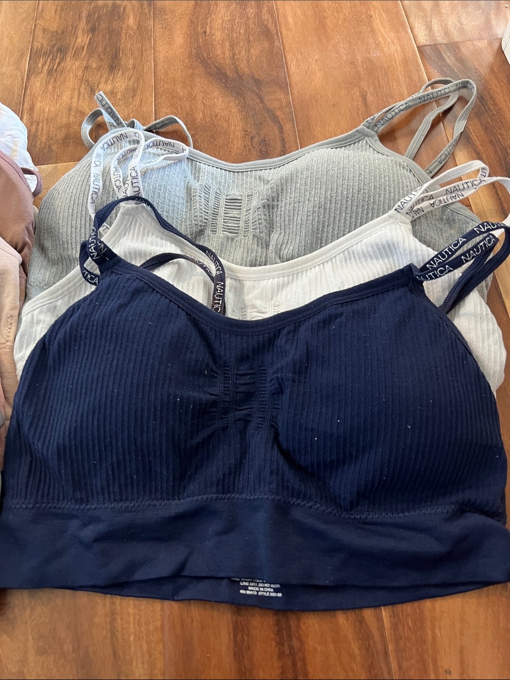 Bundle  Ribbed Seamless Bralette Set in Navy, White, Gray, Pink, Brown, Cream - Picture 3 of 3